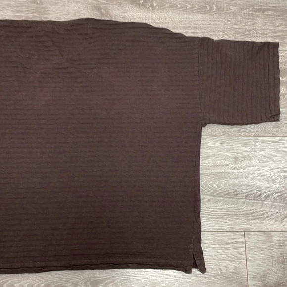 Joan Vass Oversized Knit Short Sleeve Top Brown Size 1 (US 8-10) - Picture 14 of 15